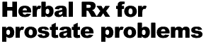 Herbal Rx for prostate problems